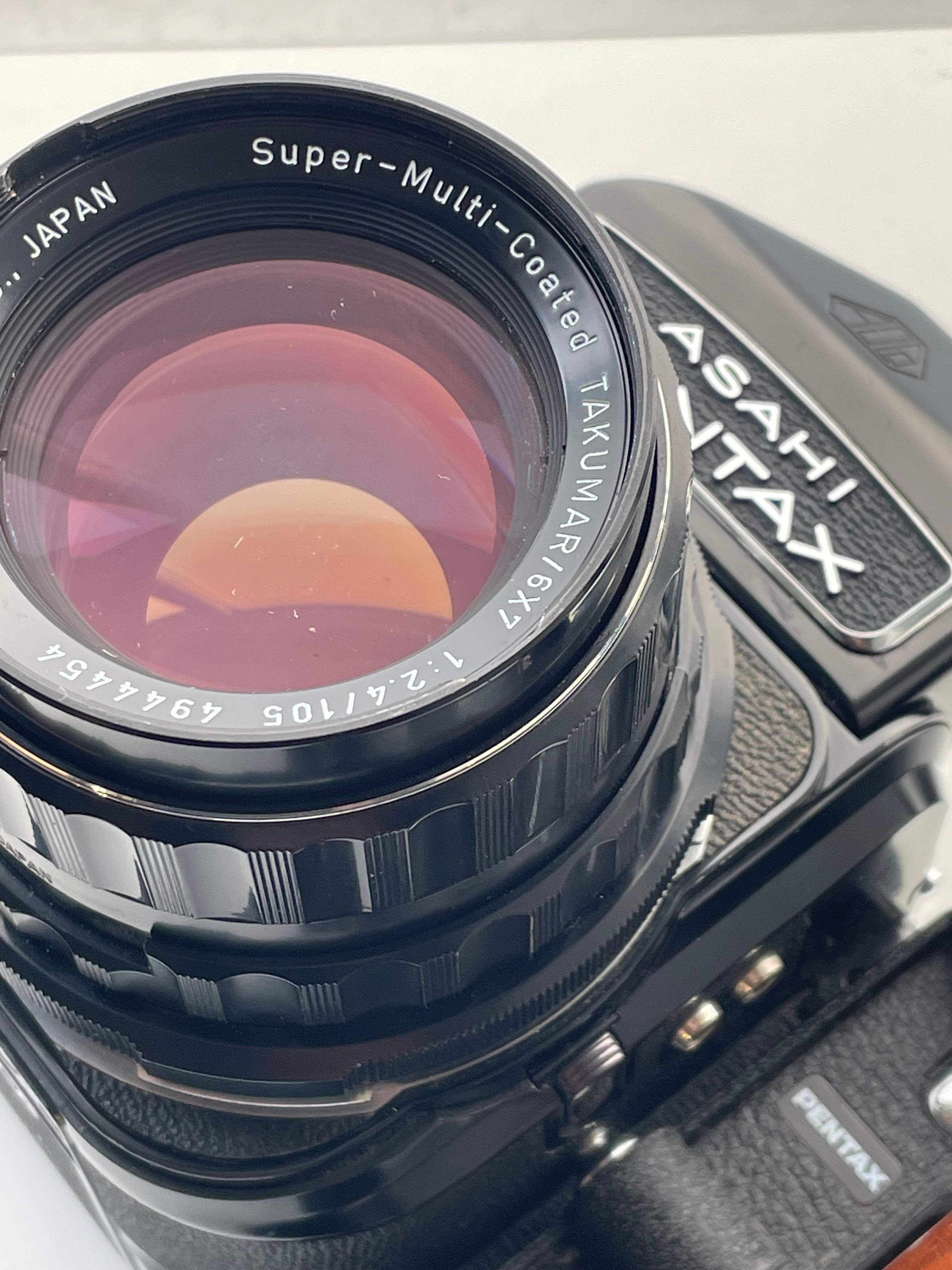 Pentax 67 MLU with metered prism and Takumar 105mm f2.4 (2)